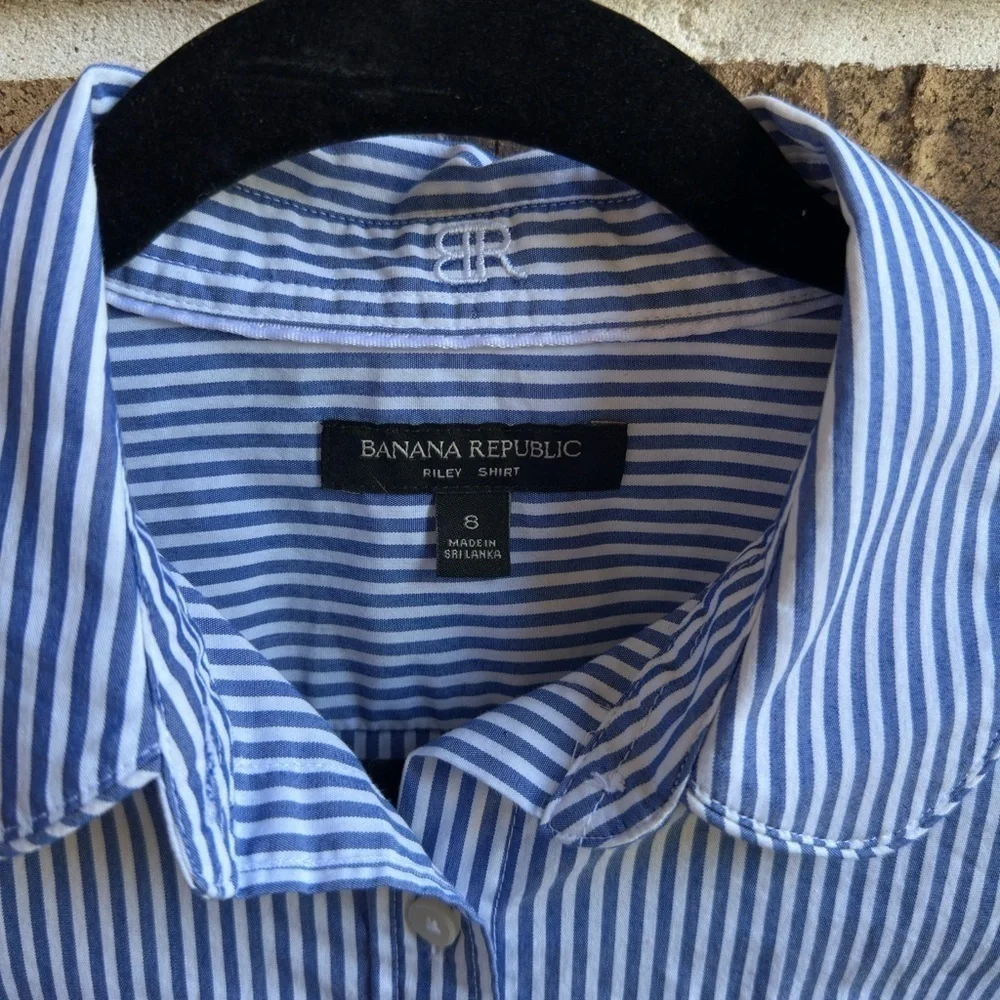 Banana Republic Blue Striped Casual Shirt
